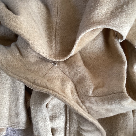 Vintage Handmade Heavy Wool Dress/Cape Cover Wood Buttons Dress - Picture 13 of 16